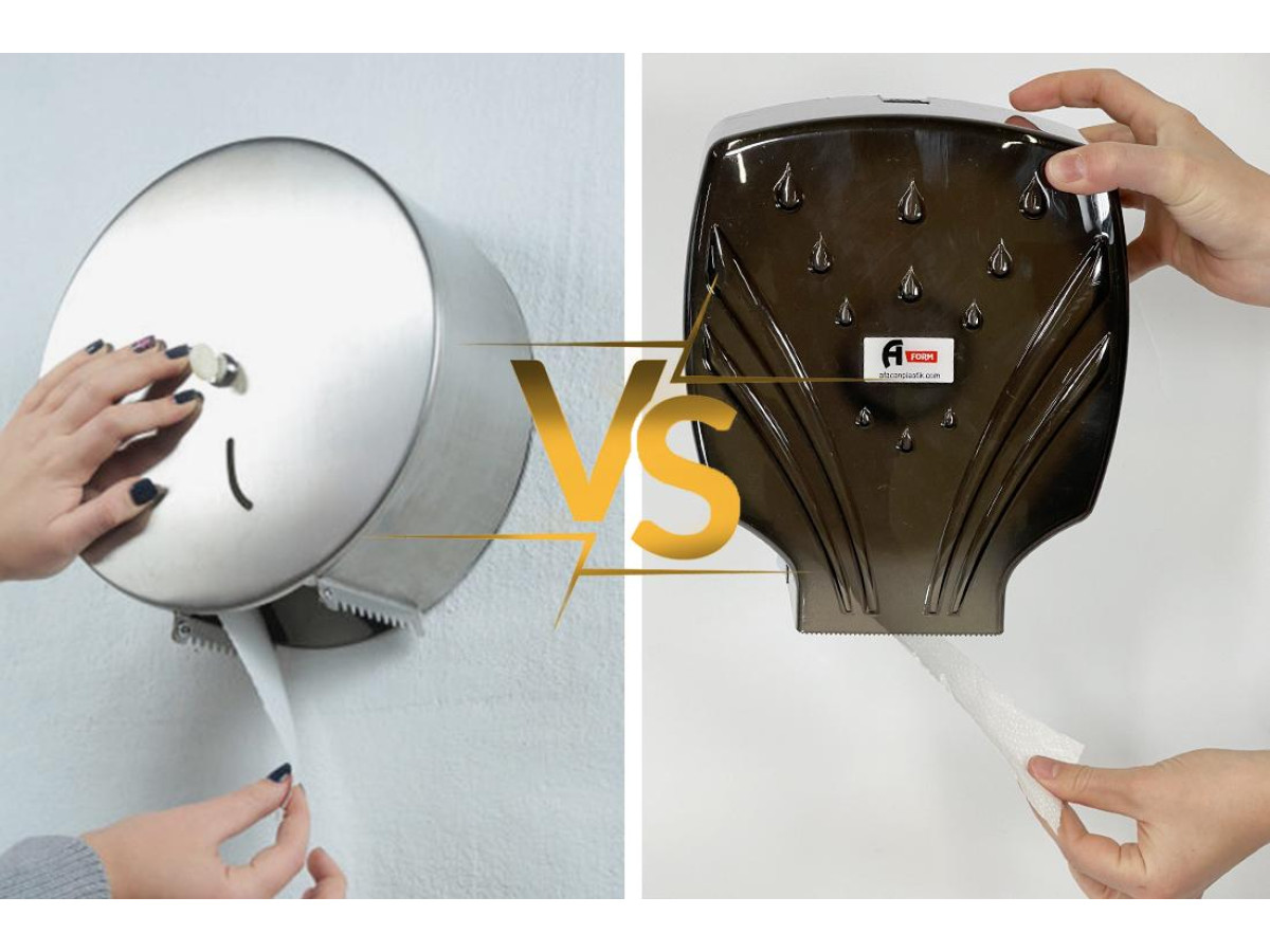 Диспенсери для туалетного паперу: пластик або метал