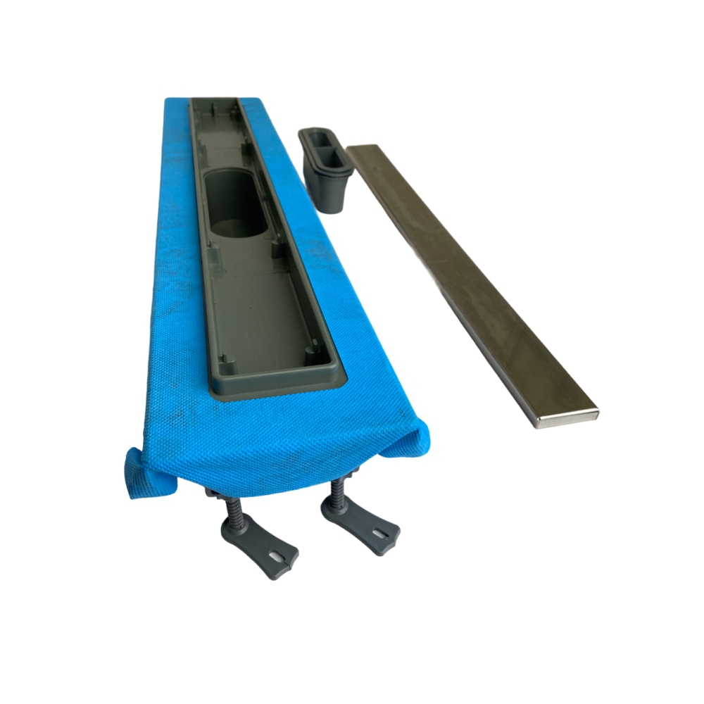 Душевой канал вертикальный выходом на 50мм трубу с горизонтальним фланцем, решетка "Под Плитку" 60 см, Душевой трап с двойным гидрозатвором Душевой канал вертикальный выходом на 50мм трубу с горизонтальним фланцем, решетка "Под Плитку" 60 см, Душевой трап с двойным гидрозатвором