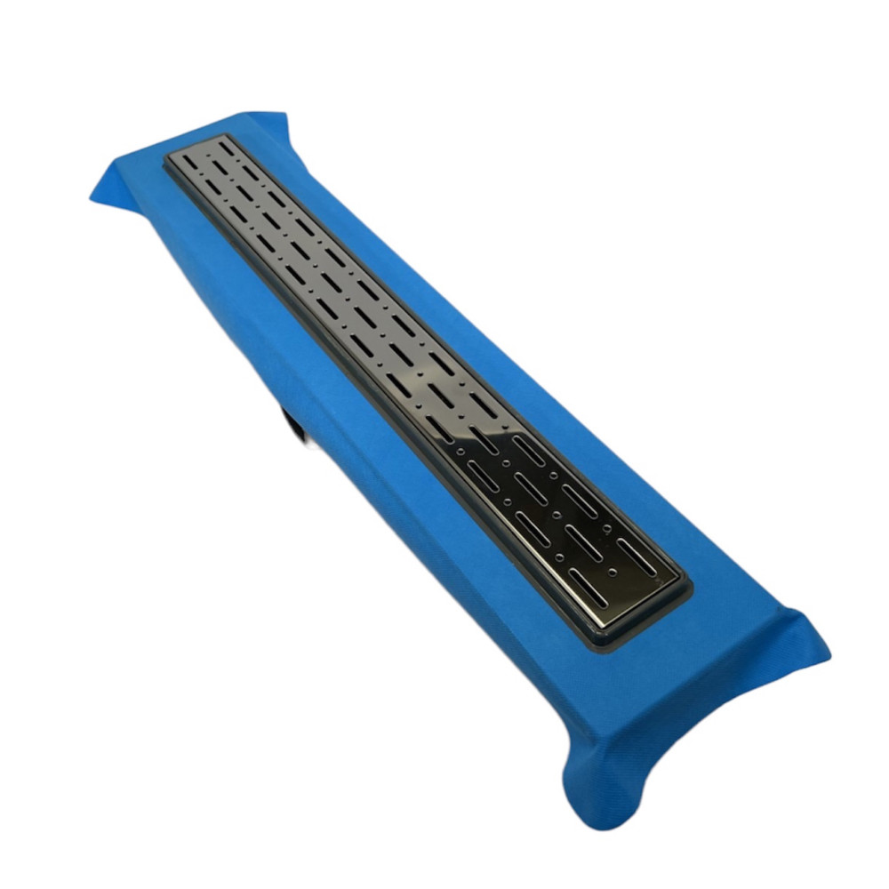 Трап для ванной комнаты с горизонтальным фланцем, решетка "Дождь" 60 см, Душевой канал с гидрозатвором Трап для ванной комнаты с горизонтальным фланцем, решетка "Дождь" 60 см, Душевой канал с гидрозатвором