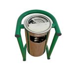 4505.5044s Ashtray, outdoor on a stand, stainless steel, chrome 45x72.5x42cm