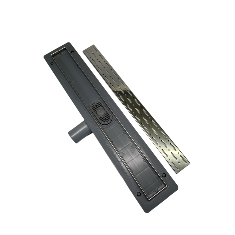 Сливной трап для душа с горизонтальным выходом, 40см, Душевой канал с сухим затвором, поворотным сифоном Сливной трап для душа с горизонтальным выходом, 40см, Душевой канал с сухим затвором, поворотным сифоном