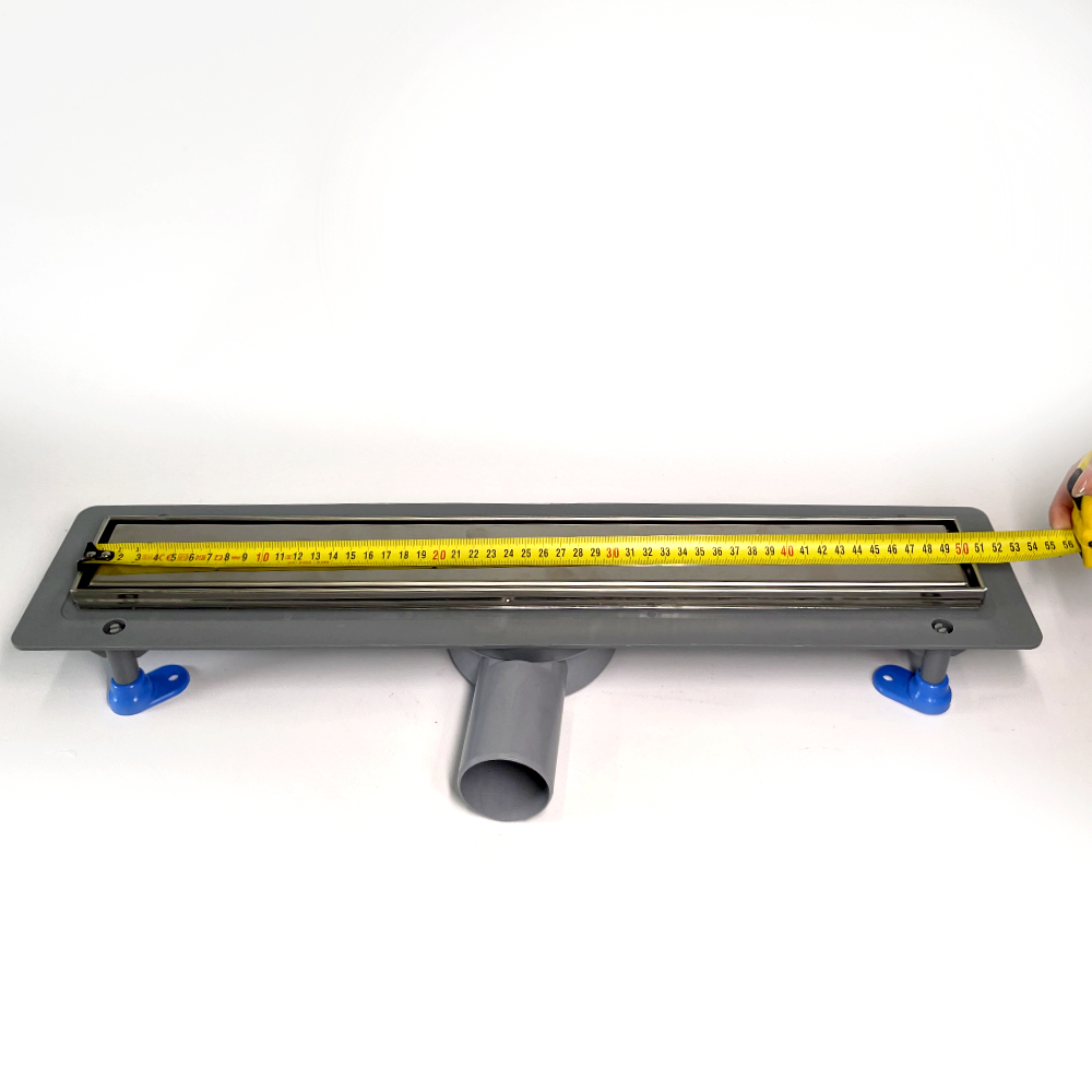 Сливной трап для душа с поворотным сифоном 360, решетка "ПОД ПЛИТКУ" 50 см, нержавеющая кромка Сливной трап для душа с поворотным сифоном 360, решетка "ПОД ПЛИТКУ" 50 см, нержавеющая кромка