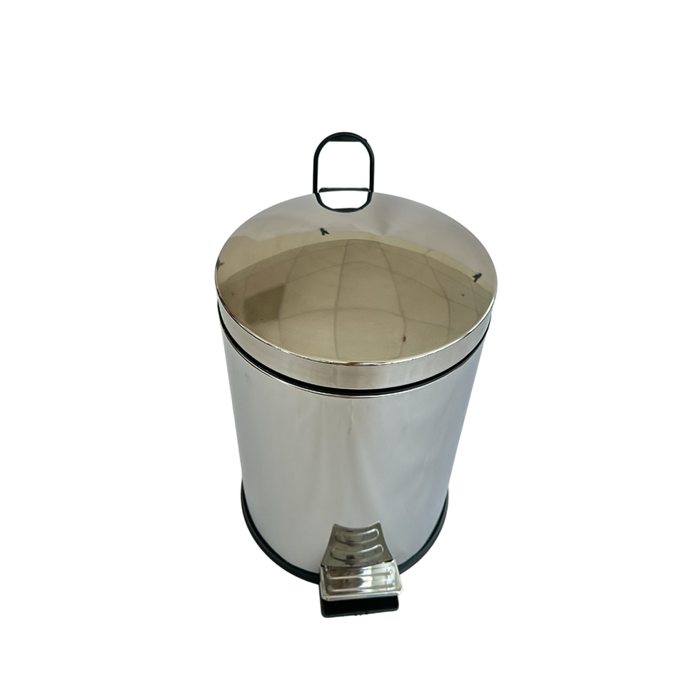Відро для сміття побутове з педаллю на 12 літрів з нержавіючої сталі 35см, діаметр 25 см Відро для сміття побутове з педаллю на 12 літрів з нержавіючої сталі 35см, діаметр 25 см