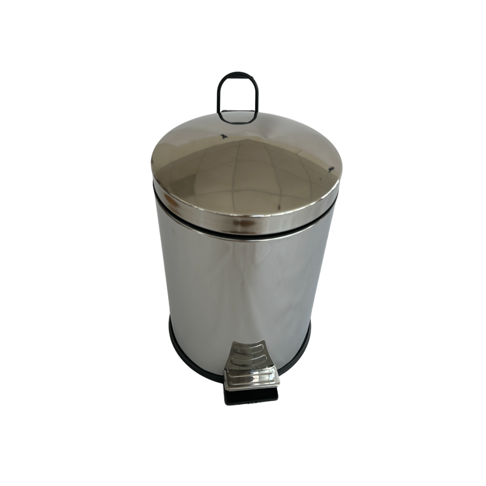 Відро для сміття побутове з педаллю на 12 літрів з нержавіючої сталі 35см, діаметр 25 см Відро для сміття побутове з педаллю на 12 літрів з нержавіючої сталі 35см, діаметр 25 см