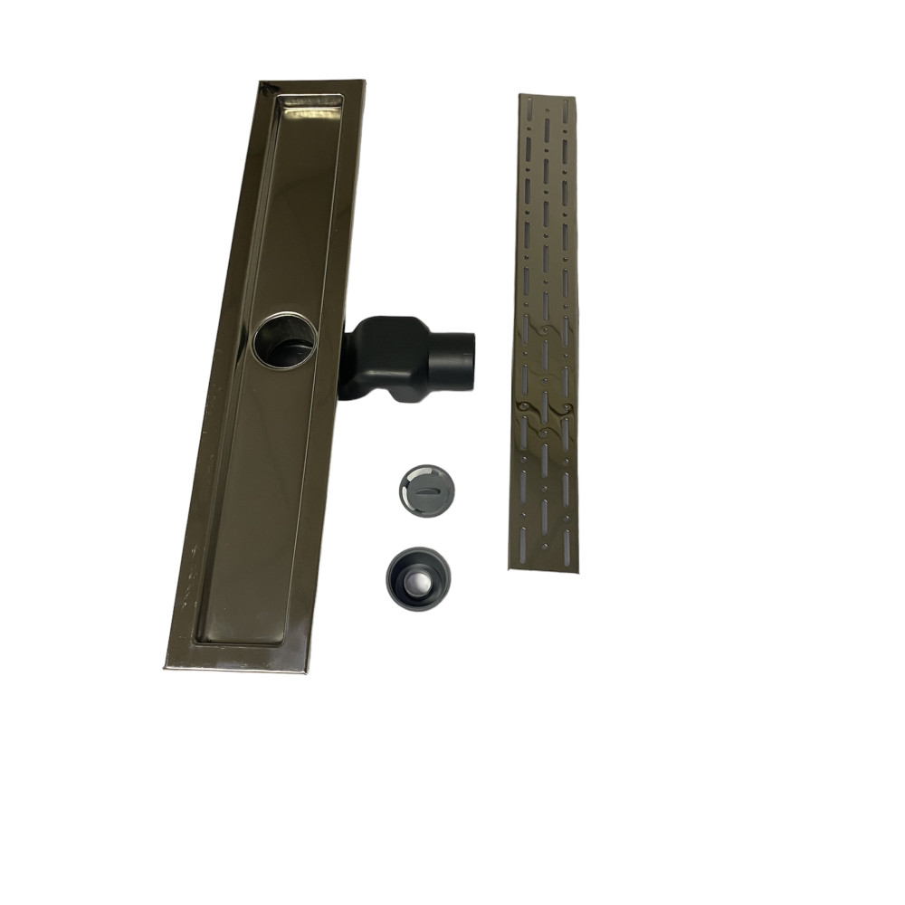 Душевой трап с решеткой и корпусом из нержавеющей стали, решетка "Дождь" 50см, поворотный S-образный сифон Душевой трап с решеткой и корпусом из нержавеющей стали, решетка "Дождь" 50см, поворотный S-образный сифон