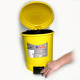 Контейнер для мусора с педалью 12л, пластик, желтый цвет