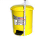 Контейнер для мусора с педалью 12л, пластик, желтый цвет