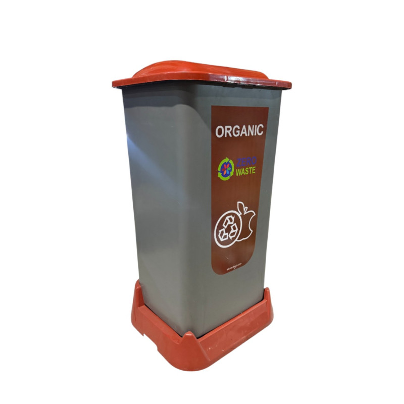 Контейнер для сортування сміття (органічні відходи) на 70л, колір коричневий, з кришкою