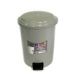 Контейнер для мусора круглый с педалью 30л, пластик, цвет серый