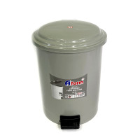 Контейнер для мусора круглый с педалью 30л, пластик, цвет серый