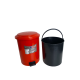 Контейнер для мусора с педалью 12л, пластик, красный цвет