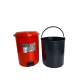 Контейнер для мусора с педалью 12л, пластик, красный цвет