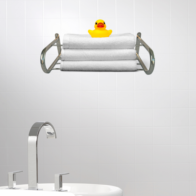 Держатель настенная полка-вешалка для полотенец из нержавеющей стали в ванную комнату