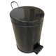 Відро для сміття з педаллю 12 л з нержавіючої сталі компактне чорне 35см висота, діаметр 25см Відро для сміття з педаллю 12 л з нержавіючої сталі компактне чорне 35см висота, діаметр 25см