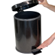 Відро для сміття з педаллю 12 л з нержавіючої сталі компактне чорне 35см висота, діаметр 25см Відро для сміття з педаллю 12 л з нержавіючої сталі компактне чорне 35см висота, діаметр 25см