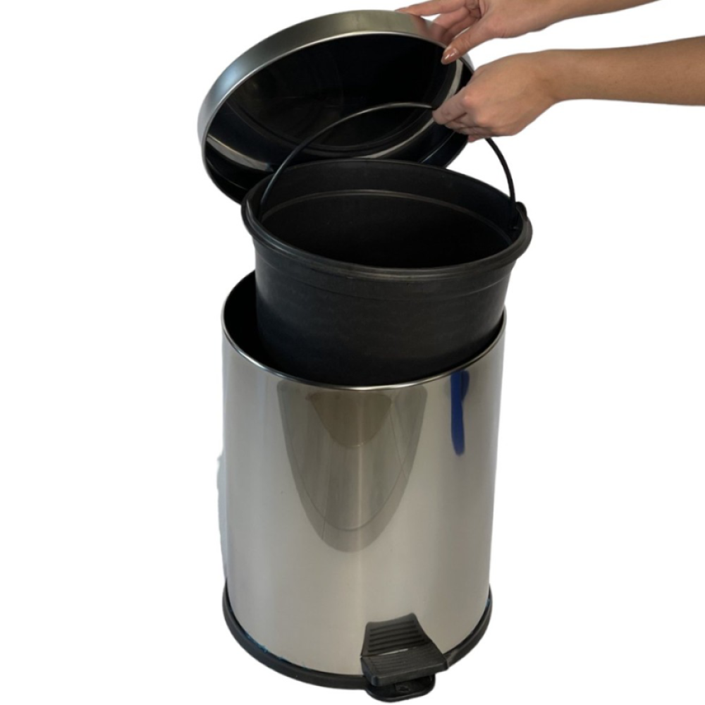 Мусорное ведро с педалью на 16 литров из нержавеющей стали Мусорное ведро с педалью на 16 литров из нержавеющей стали