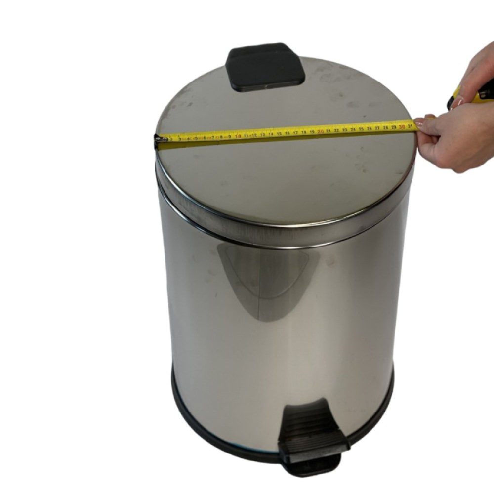 Мусорное ведро с педалью круглое из нержавеющей стали 45см, диаметр 31см на 30 литров Мусорное ведро с педалью круглое из нержавеющей стали 45см, диаметр 31см на 30 литров