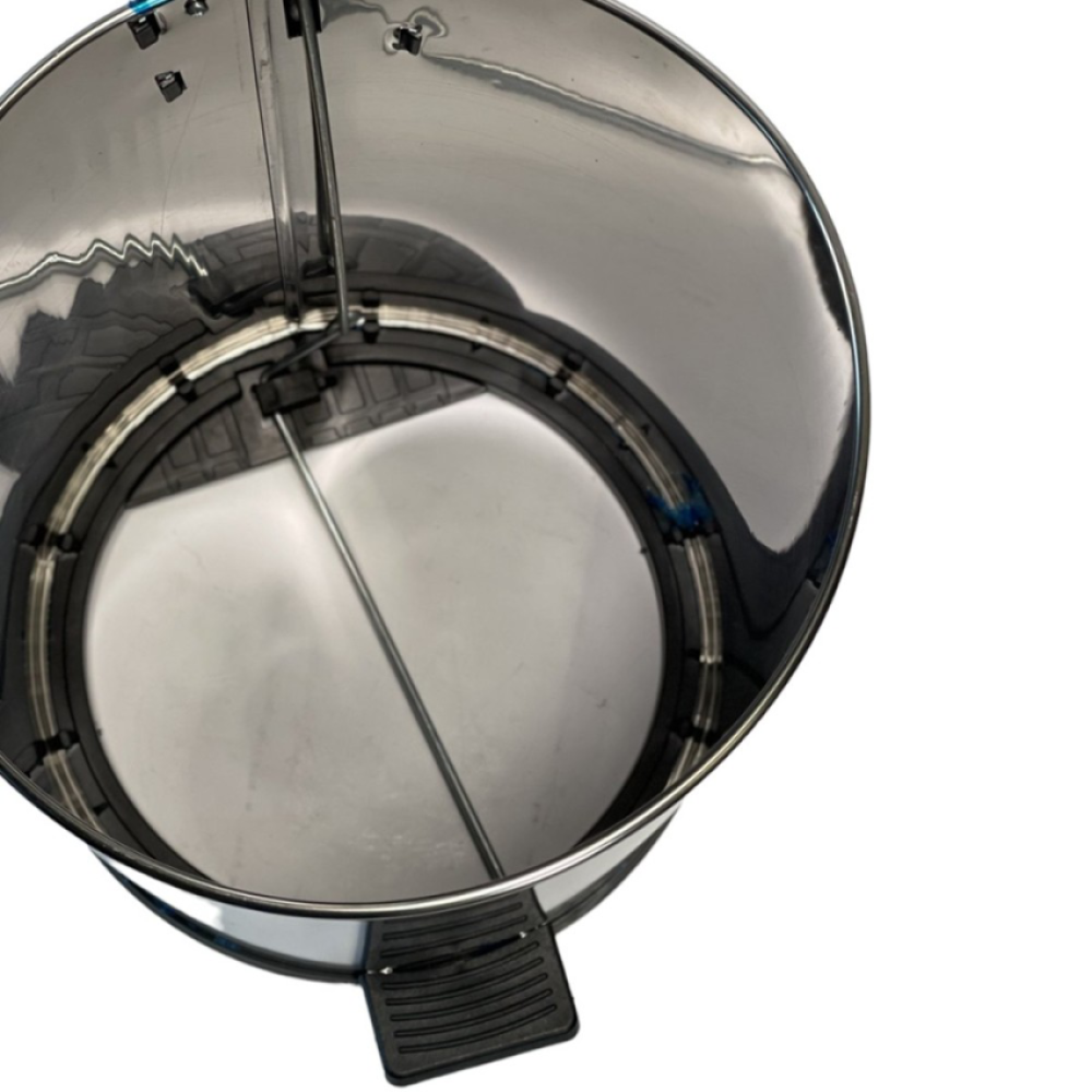 Мусорное ведро с педалью круглое из нержавеющей стали 45см, диаметр 31см на 30 литров Мусорное ведро с педалью круглое из нержавеющей стали 45см, диаметр 31см на 30 литров