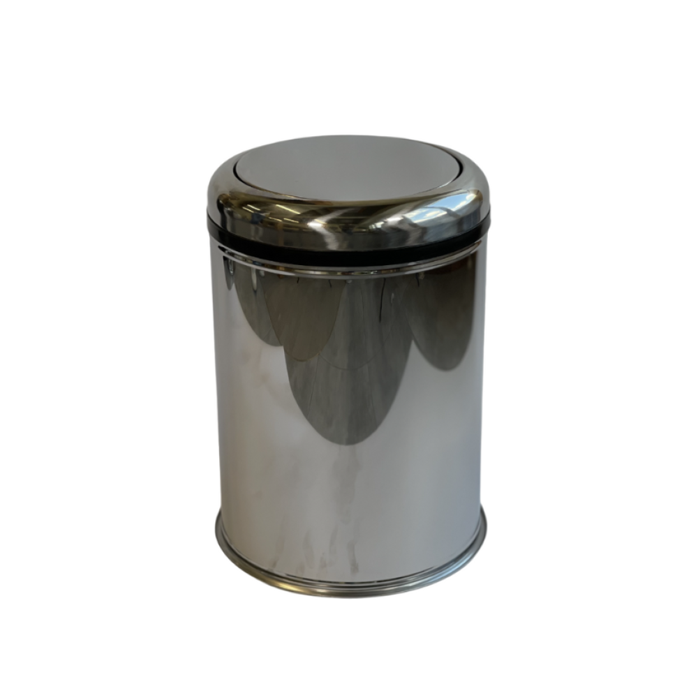 Круглое мусорное ведро с подвижной крышкой из нержавеющей стали 5 литров