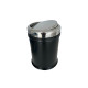 Кругле відро для сміття з рухомою кришкою з нержавіючої сталі з обідком 8 літрів чорного кольору Кругле відро для сміття з рухомою кришкою з нержавіючої сталі з обідком 8 літрів чорного кольору