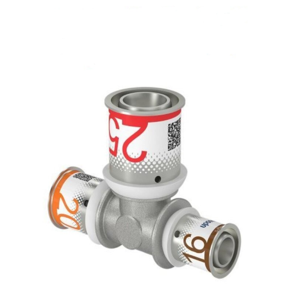Uponor S-Press PLUS reducing tee, brass 20-25-16