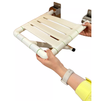 Відкидний стілець для душової кімнати 450х320х640 мм, колір білий, AISI 304 Відкидний стілець для душової кімнати 450х320х640 мм, колір білий, AISI 304