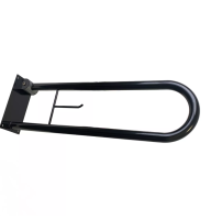 Відкидний поручень чорний, опора настінний для санвузлів з нержавіючої сталі Ø 32, розмір 73*23*11см