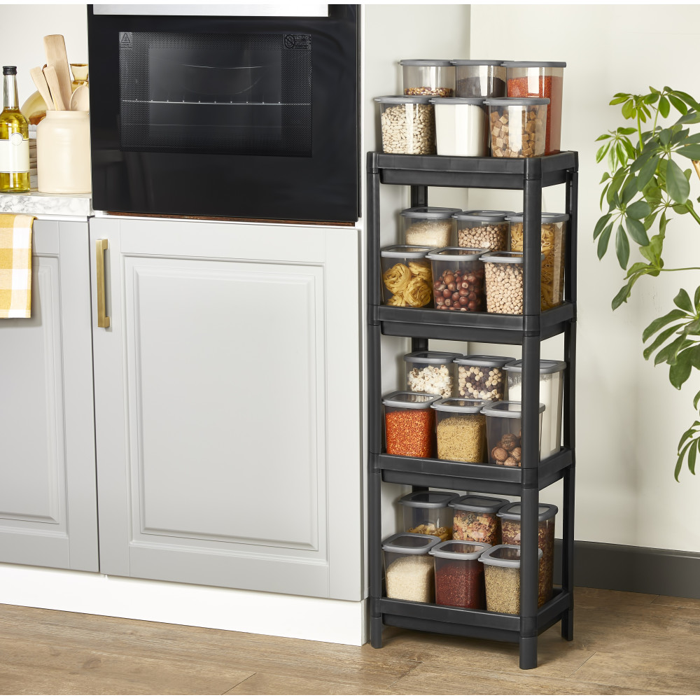 Полочка-органайзер на четыре яруса черная DP-100 Полочка-органайзер на четыре яруса черная DP-100