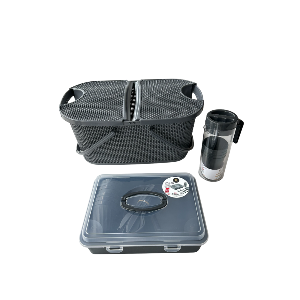 Набор посуды для пикника с корзиной на 6 персон (36 предметов) DP-76 Набор посуды для пикника с корзиной на 6 персон (36 предметов) DP-76