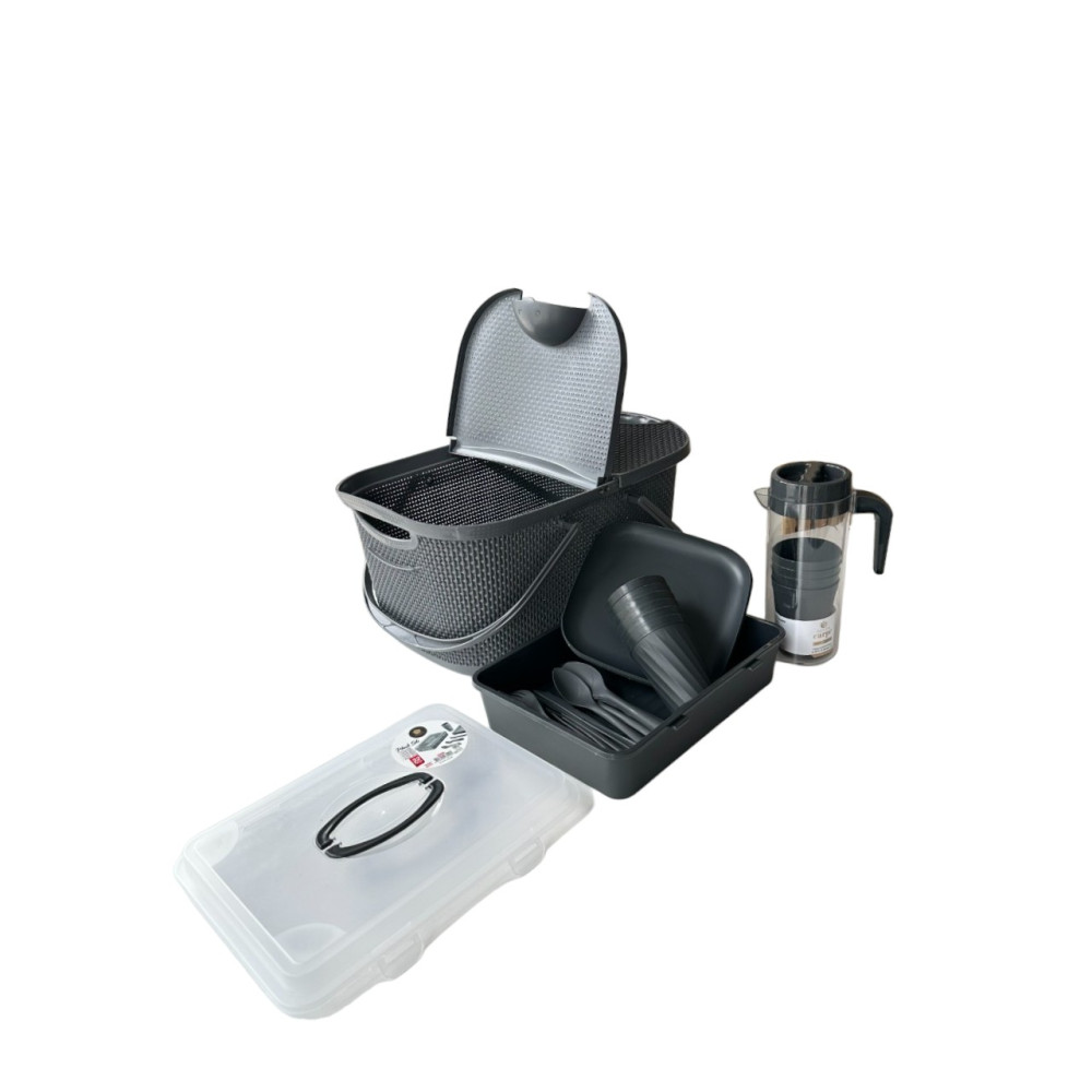 Набор посуды для пикника с корзиной на 6 персон (36 предметов) DP-76 Набор посуды для пикника с корзиной на 6 персон (36 предметов) DP-76