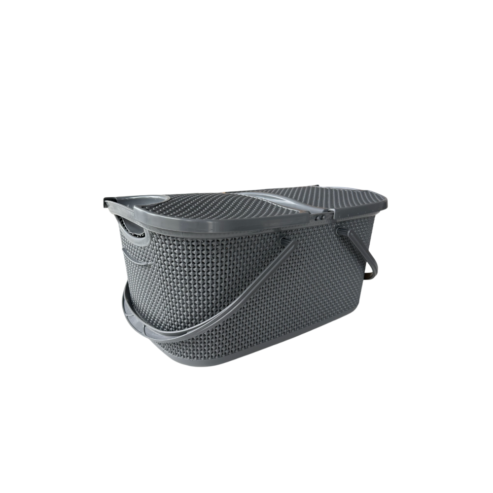 Корзина для пикника с ручками темно-серая DP-75 Корзина для пикника с ручками темно-серая DP-75