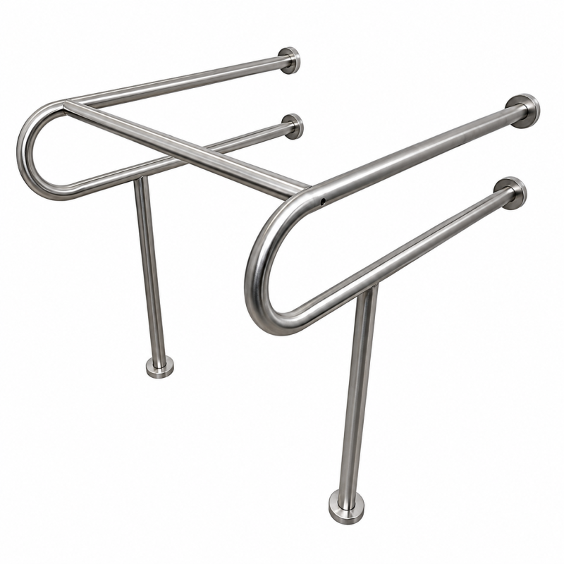 4838.7080 Handrail wall/floor under sink, 76x70x80cm, pipe 32mm