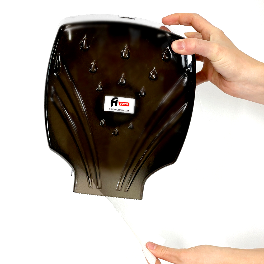 Диспенсер для туалетного паперу міні-джамбо, пластик, колір прозорий сірий