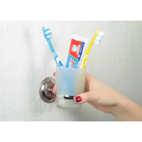 3704 Підставка під зубні щітки скло/нерж.сталь настінна, серія ВЕНУС