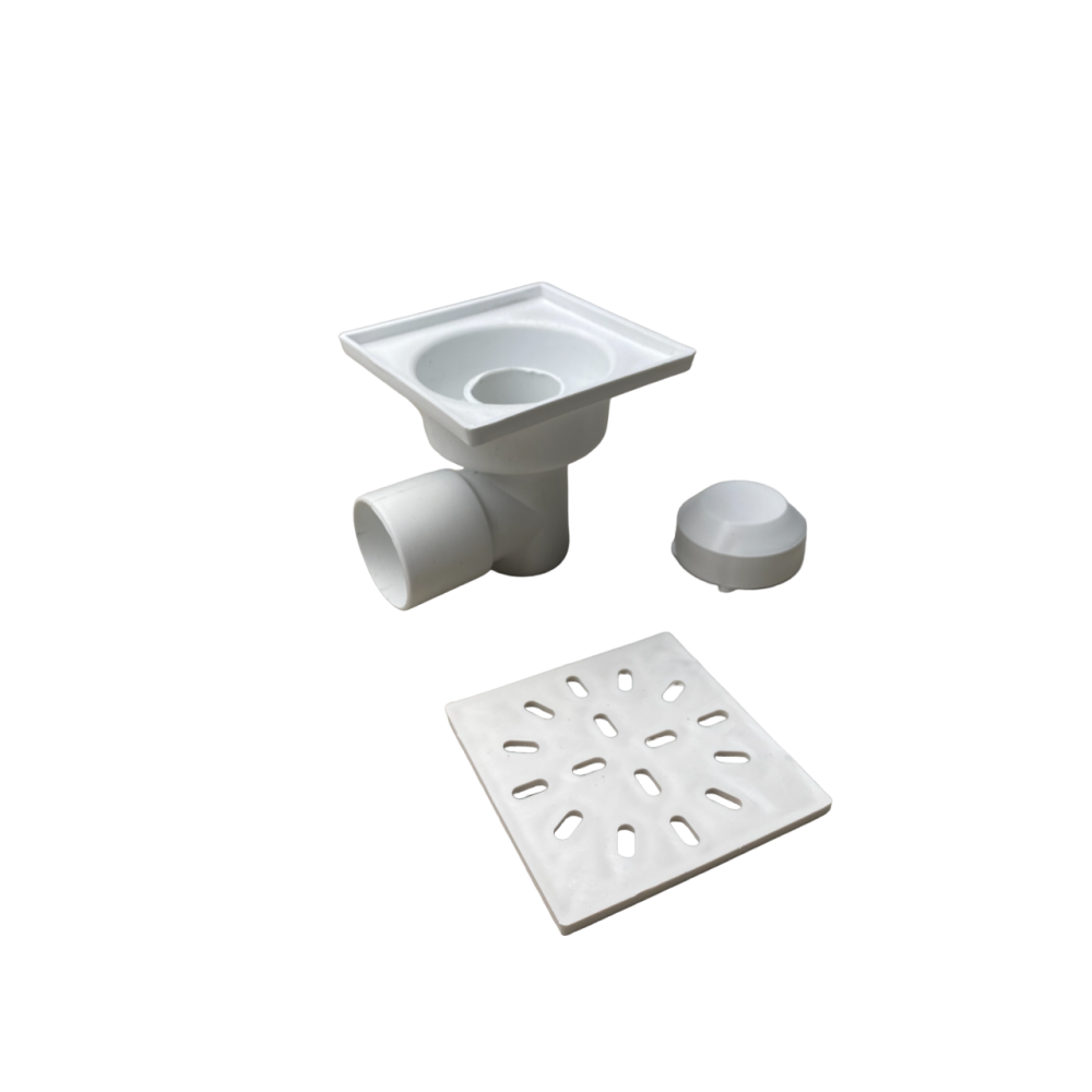 Трап горизонт. D50 пластиковая решетка 100х100 гидрозатвор Трап горизонт. D50 пластиковая решетка 100х100 гидрозатвор