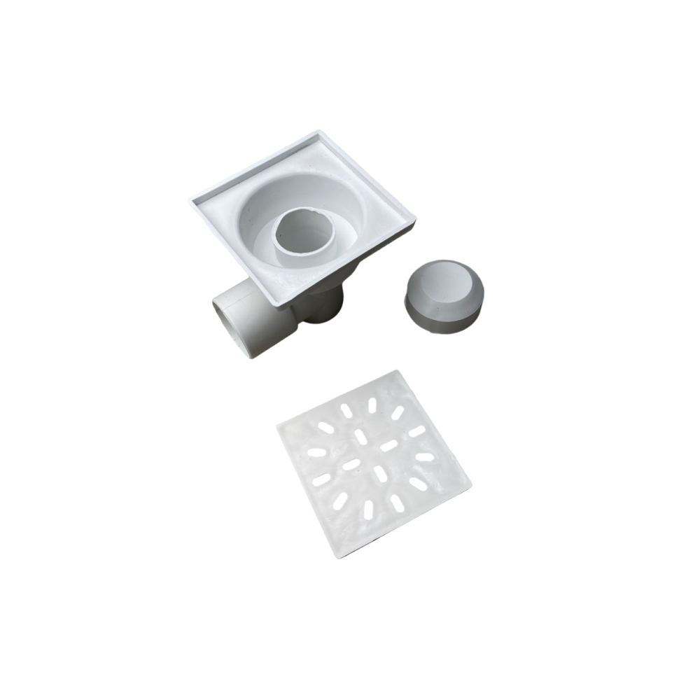 Трап горизонт. D50 пластиковая решетка 100х100 гидрозатвор Трап горизонт. D50 пластиковая решетка 100х100 гидрозатвор