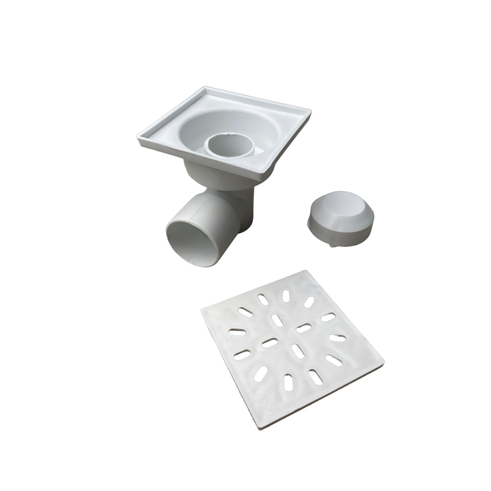 Трап горизонт. D50 пластиковая решетка 100х100 гидрозатвор Трап горизонт. D50 пластиковая решетка 100х100 гидрозатвор