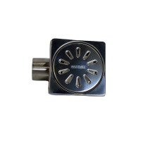 Трап з нержавіючої сталі SLIM 15х15см горизонтальний D50 Трап з нержавіючої сталі SLIM 15х15см горизонтальний D50