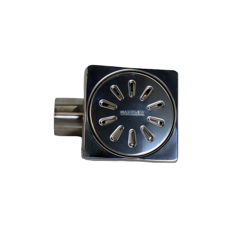 Трап из нержавеющей стали SLIM 15х15см горизонтальный D50