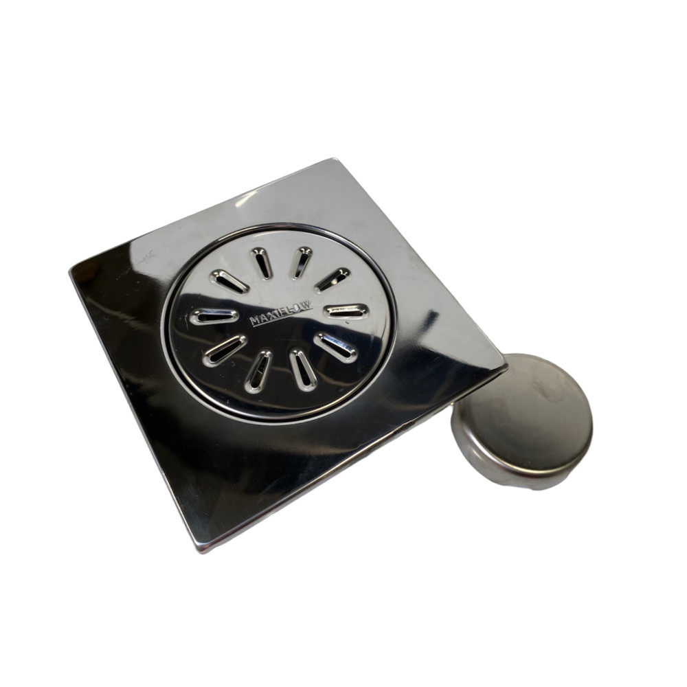 Трап з нержавіючої сталі SLIM 15х15см горизонтальний D50 Трап з нержавіючої сталі SLIM 15х15см горизонтальний D50