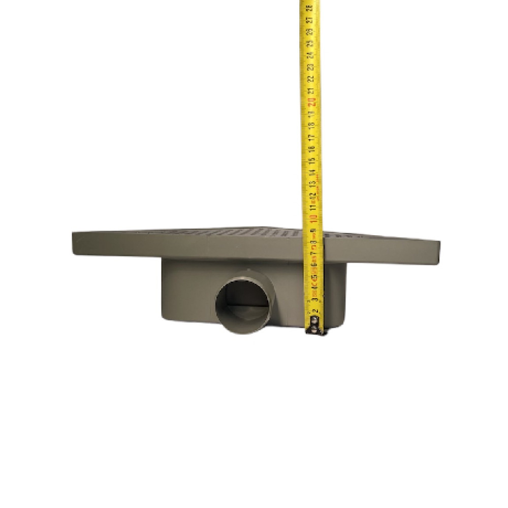 Трап для душа угловой  234х330мм горизонтальный, решетка "под плитку" из нержавеющей стали с гидрозатвором  Трап для душа угловой  234х330мм горизонтальный, решетка "под плитку" из нержавеющей стали с гидрозатвором