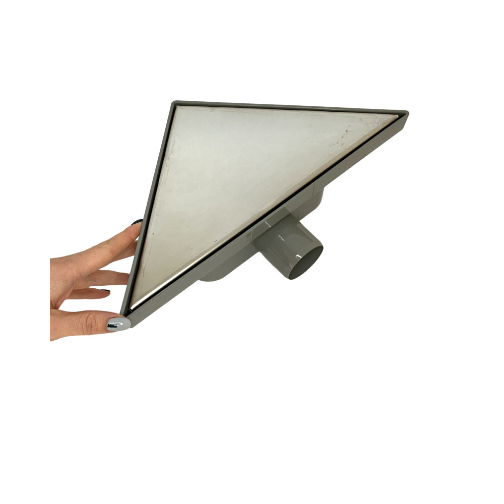 Трап для душа угловой  234х330мм горизонтальный, решетка "под плитку" из нержавеющей стали с гидрозатвором  Трап для душа угловой  234х330мм горизонтальный, решетка "под плитку" из нержавеющей стали с гидрозатвором