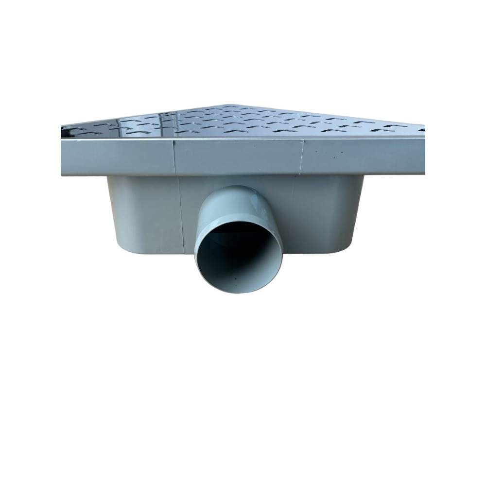 Трап для душу кутовий горизонтальний, решітка "хвиля" з нержавіючої сталі з гідрозатвором Трап для душу кутовий горизонтальний, решітка "хвиля" з нержавіючої сталі з гідрозатвором