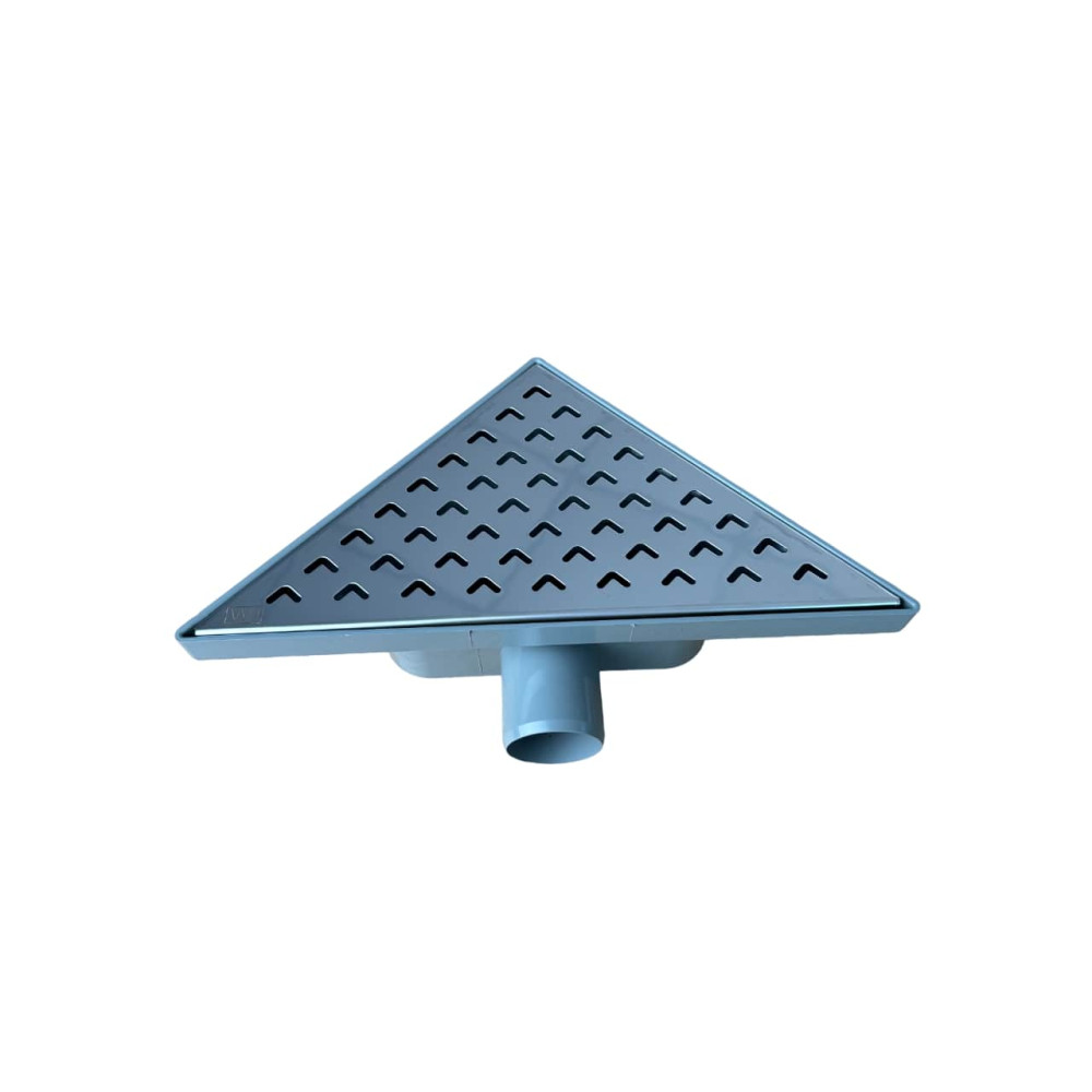 Трап для душу кутовий горизонтальний, решітка "хвиля" з нержавіючої сталі з гідрозатвором Трап для душу кутовий горизонтальний, решітка "хвиля" з нержавіючої сталі з гідрозатвором