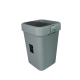 Відро для сміття на 18л пластикове сіре, з поворотною кришкою 27,5*27,5*41см