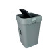 Відро для сміття на 18л пластикове сіре, з поворотною кришкою 27,5*27,5*41см