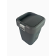 Відро для сміття на 8л пластикове чорне, з поворотною кришкою 22,5*22,5*30см