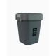 Відро для сміття на 8л пластикове чорне, з поворотною кришкою 22,5*22,5*30см