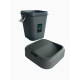 Відро для сміття на 8л пластикове чорне, з поворотною кришкою 22,5*22,5*30см