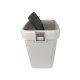 Відро для сміття на 18л пластикове біле, з поворотною кришкою 27,5*27,5*41см